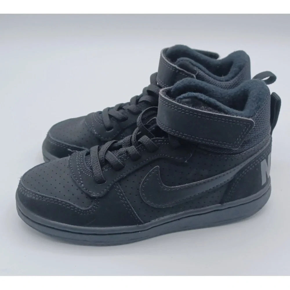 Nike‎ Court Borough Mid Trainers 11 C 'Triple Black' - Nike - 870026 001